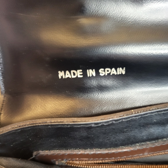 Vintage Foka Of Spain Two Tone Brown Suede & Leather Top Handle Bag MCM - Picture 7 of 12